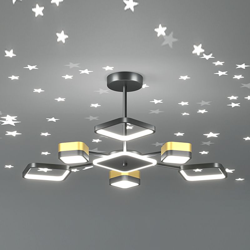 Square Shade Metal Chandelier Lights Modern Chandelier Lighting Fixtures