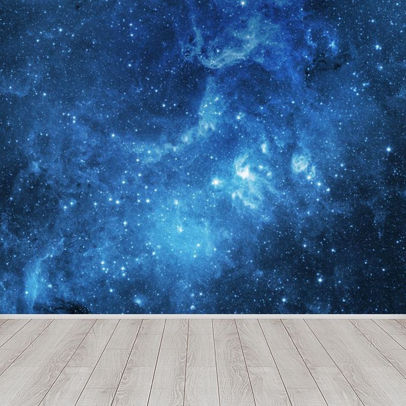 Giant Modern Mural Decal in Blue Night Sky Constellations Wall Covering, Customised