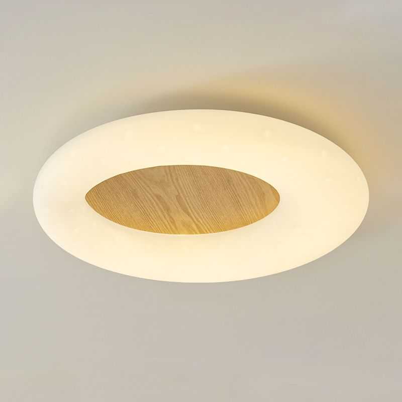 LED Modernism Ceiling Light White Shaded Flush Mount Lighting for Hallway