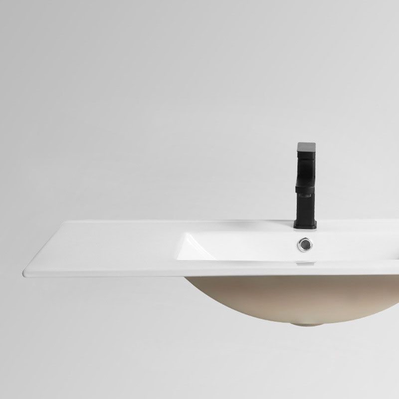 Modern Drop-in Bathroom Sink Rectangular Porcelain Basin Sink(Not Included Faucet)