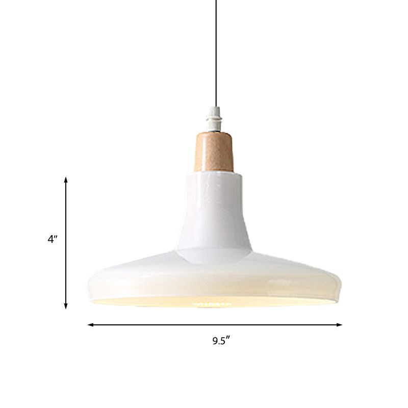 White/Black Bowl/Cone/Saucer Pendant Lamp Modernist 1 Light Glass Led Hanging Ceiling Light in White/Warm Light