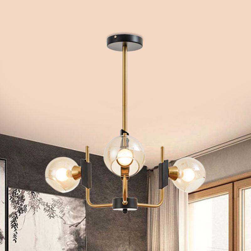Lampadario a soffitto a soffitto in vetro trasparente antico 3/6 luci in oro lampada a sospensione in luce calda/bianca