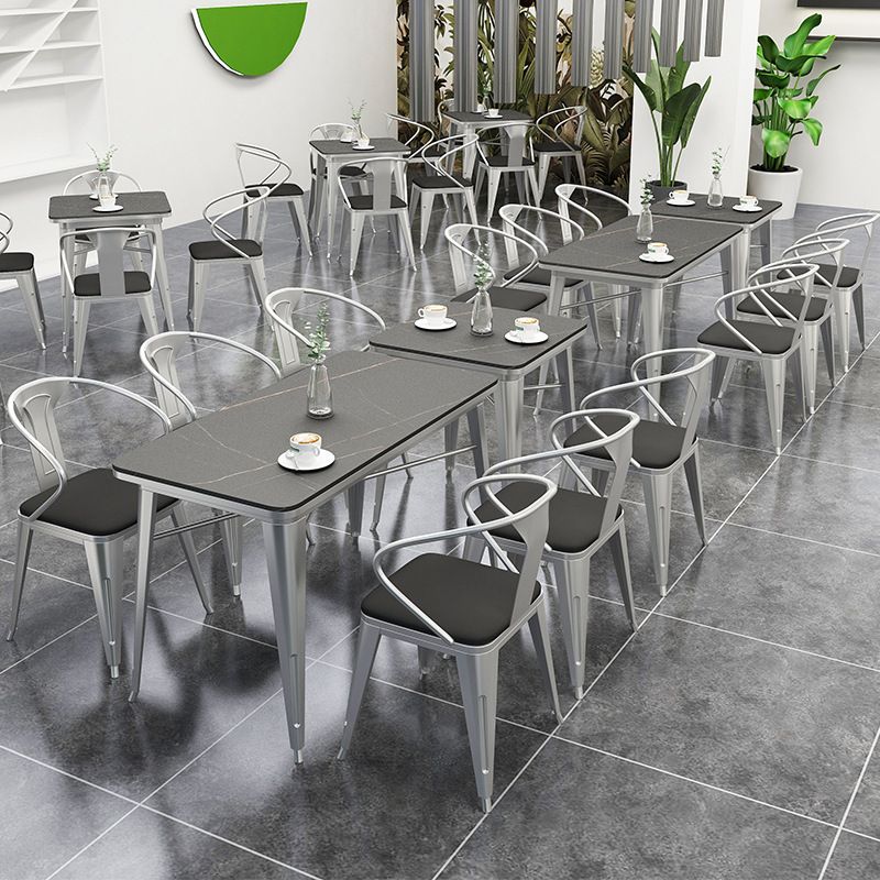 Metal Industrial Indoor Table Sintered Stone Top Table for Dining Room