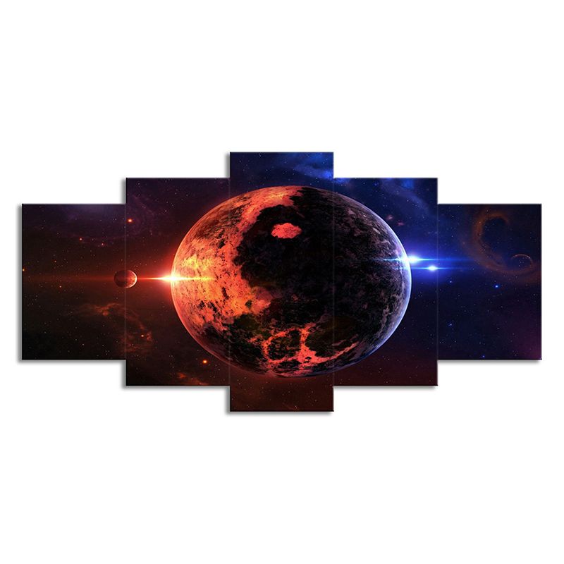 Space Planet Canvas Wall Art Science Fiction Multi-Piece Wall Decor for Kids Bedroom