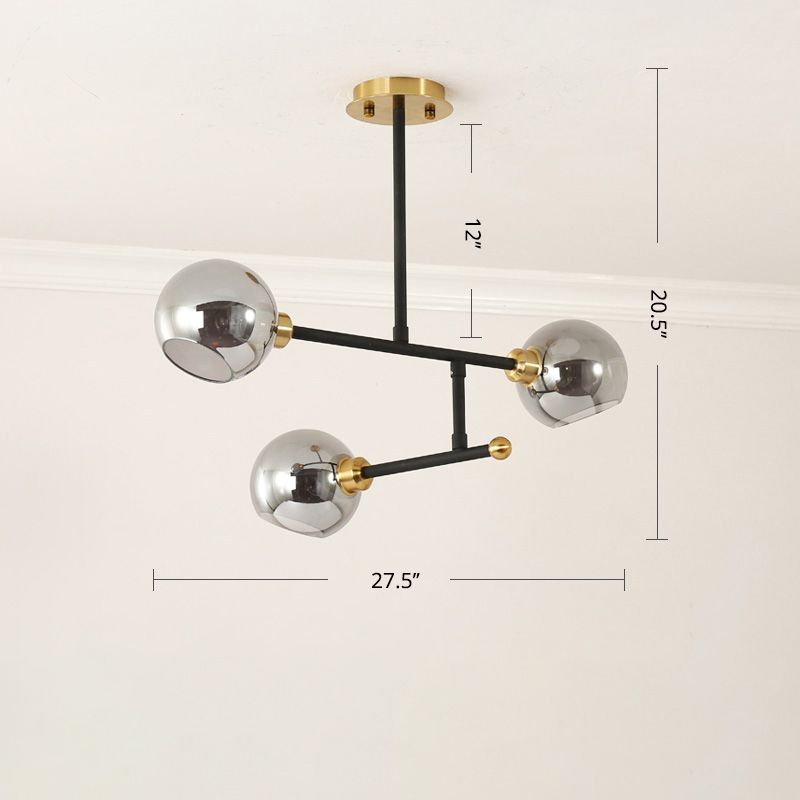 Iluminación colgante de cocina abierta Candelera de techo minimalista con sombra de vidrio de domo