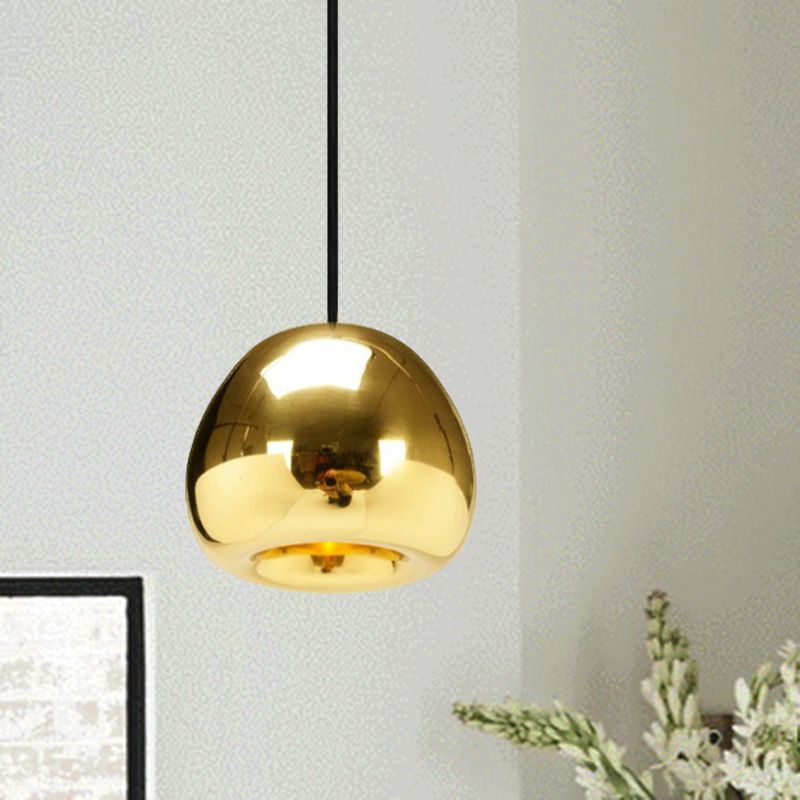 Apple Shaped Pendant Light Nordic Glass 1 Light Sliver/Gold/Rose Gold Hanging Light