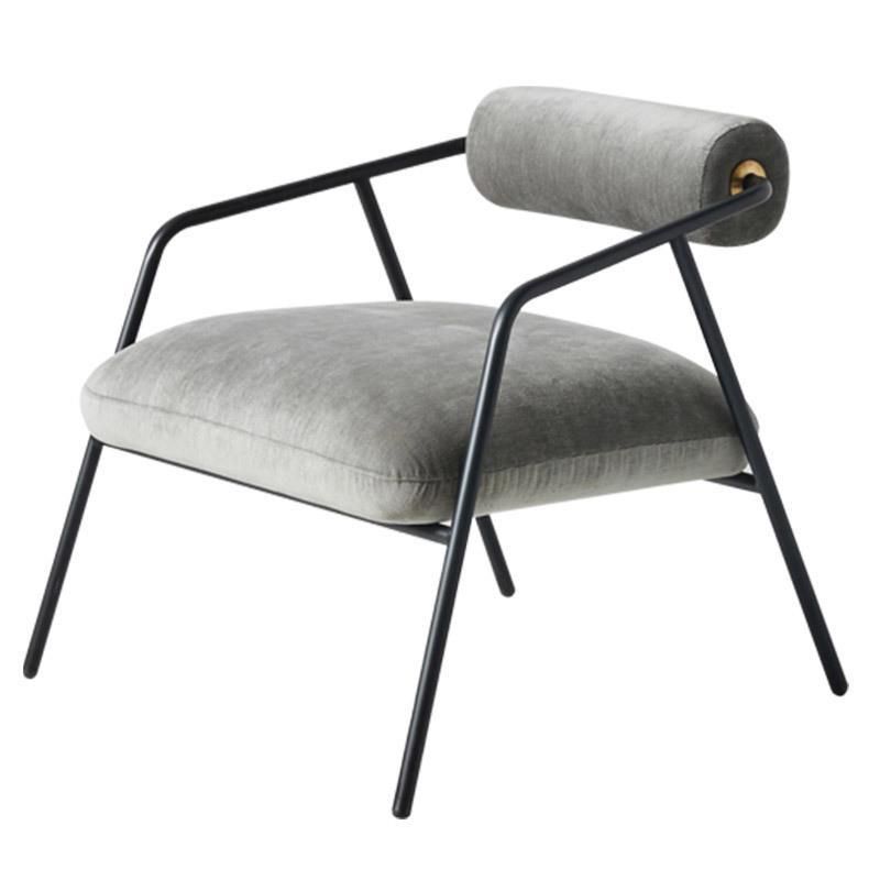 Silla interior contemporánea del brazo del metal Silla trasera abierta de la tela mate