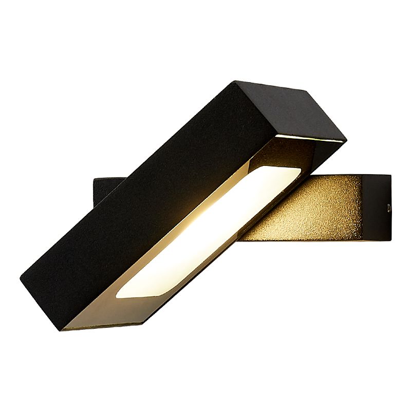 Rectangular Wall Sconce Modern Metal Black/White/Grey LED Wall Mount Light with Rotatable Design