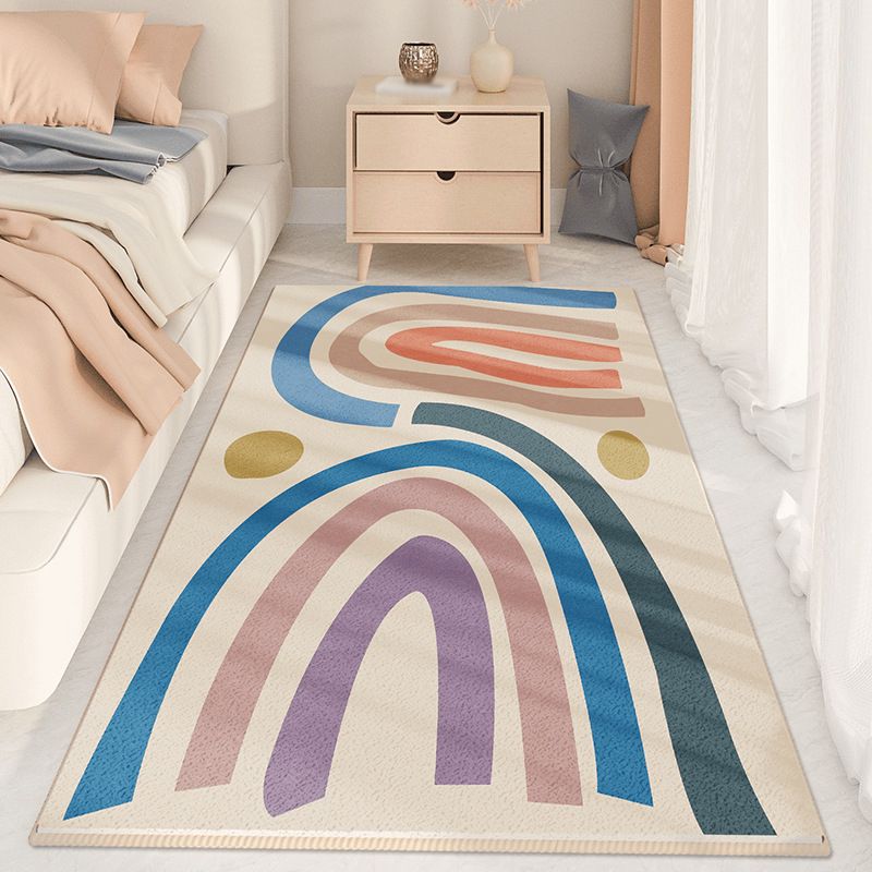 Tapis moderne beige en Polyester, pièce de couleur, résistant aux taches, pour l'intérieur, pour la décoration de la maison