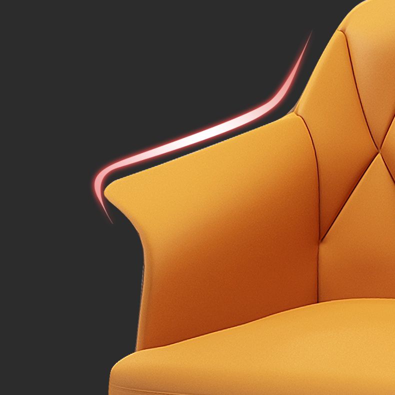 Metal Arm Chair Glam Faux Leather Dining Room Chairs for Restaurant Use