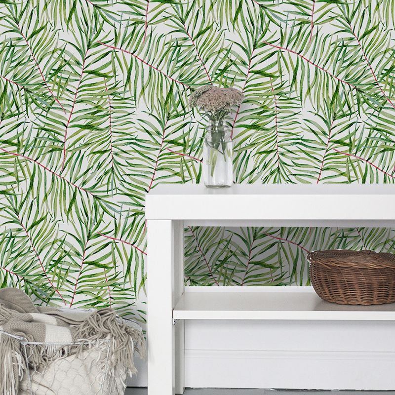 Green Willow Branches Wallpaper Panel Pick Up Sticks Wall Covering for Accent Wall