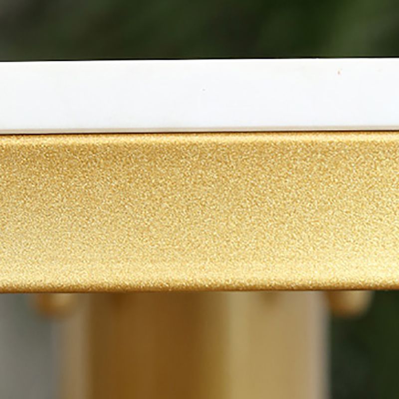 Glam Gold Metal Bar Table 21.6"W Round Top Marble Bistro Table for Breakroom