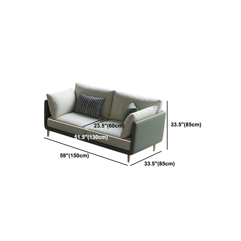 Contemporary Standard Sofa Set Square Arm Faux Leather Settee Couch