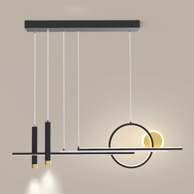 Idee per illuminazione dell'isola lineare contemporanea Kit di luce appesa in alluminio a LED per sala da pranzo