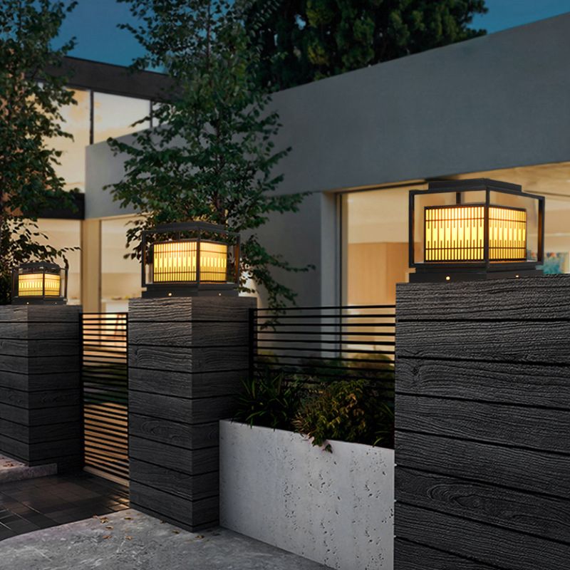 Modern LED Pillar Lighting Fixture Creative Solar Light for Yard