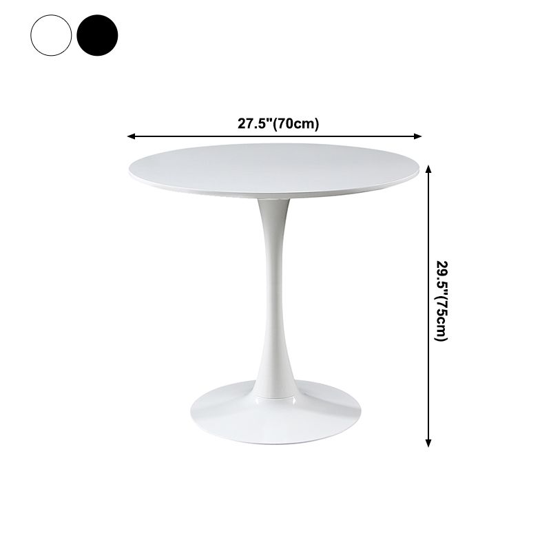 Metal Contemporary Round Dining Table Wood Top Table with Tulip