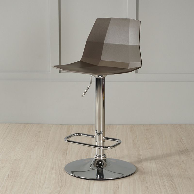 Modern Plastic Low Back Counter Stool Plastic Furniture in Matte Finish