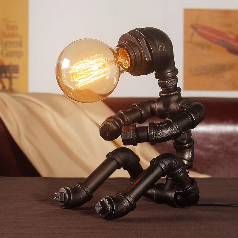 Table de robot assis Antiqued Light 1 tête de chevet métallique de tête en laiton pour le café