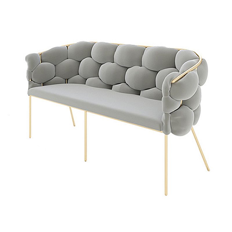 Contemporary Fabric Tuxedo Arm Settee Tight Back Standard Sofa