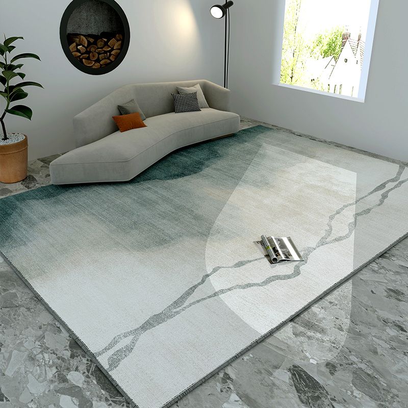Grey Tone Nordic Area Rug Polyester Blooming Effect Rug Non-Slip Backing Indoor Rug for Living Room