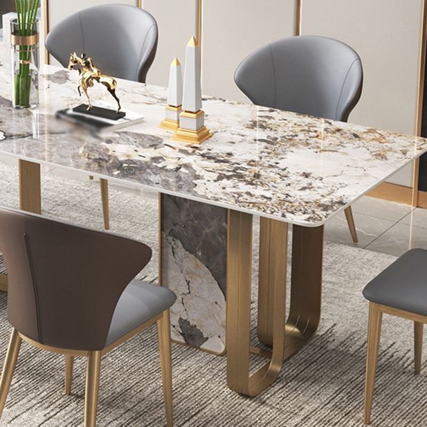 Luxury Sintered Stone Dining Set Rectangle 1/3/4/5/6/7/9 Pieces Dining Table with Chairs