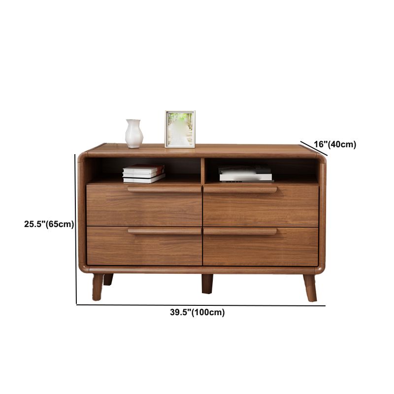 Modern Rectangular Cabinet Wood Minimalist Side Cabinet with Drawer