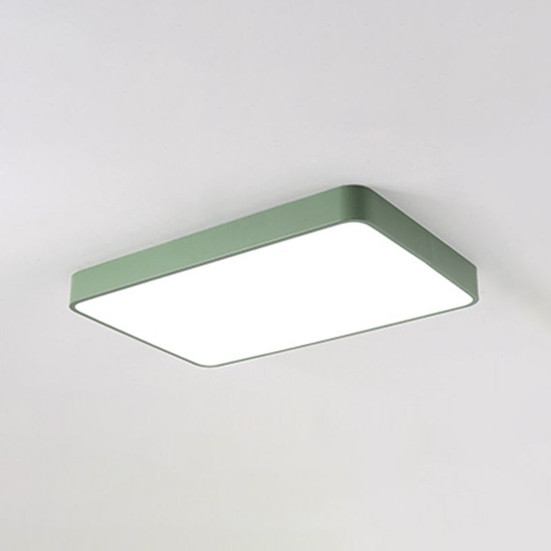 Square Shade 1-Light Flush Mount Nordic Macaron Flush Mount Ceiling Lighting Fixture