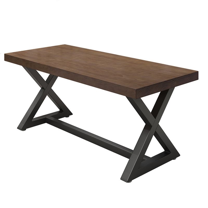 Pine Wood Dark Brown Dining Table Set 1/4/5 Pcs Industrial Dinette Set for Home