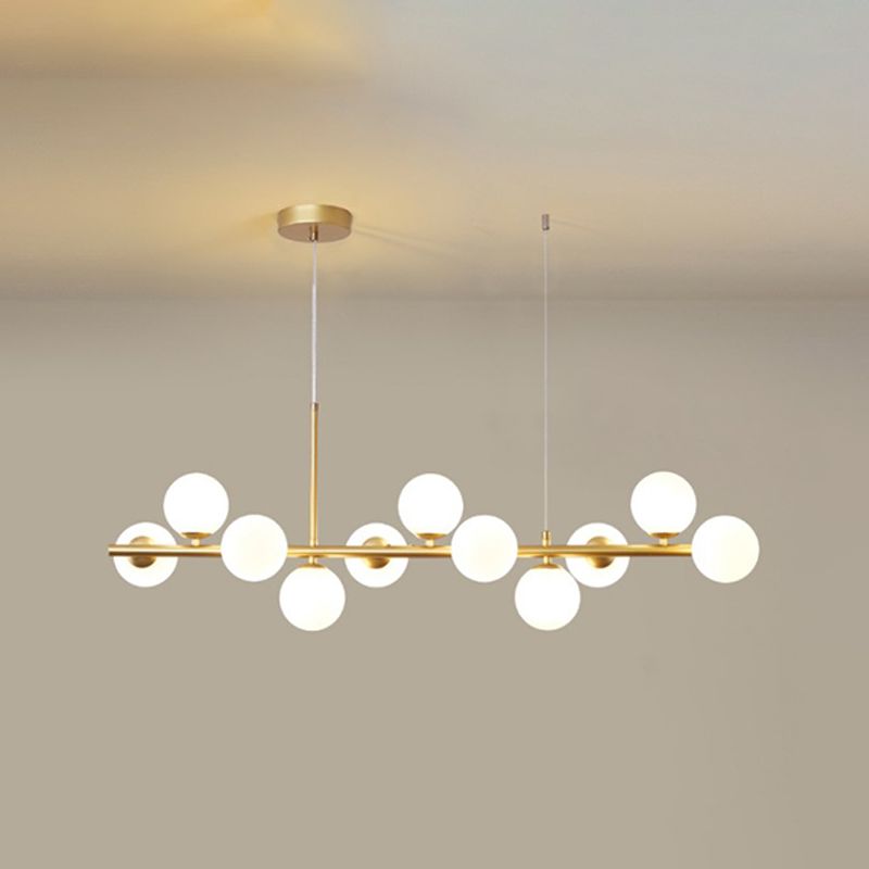 Accesorios de iluminación colgante de cabeza múltiple de araña simple con sombra de vidrio para el comedor