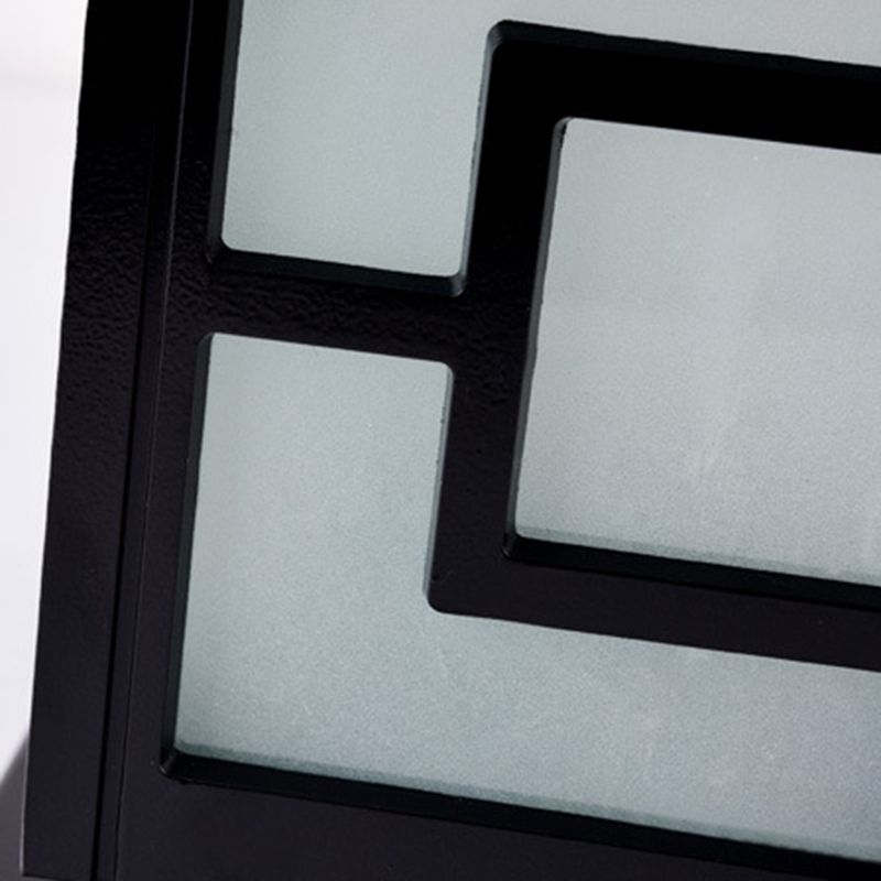 Metal Contemporary Pillar Lamp Square Shape Outdoor Waterproof Light with Acrylic Shade