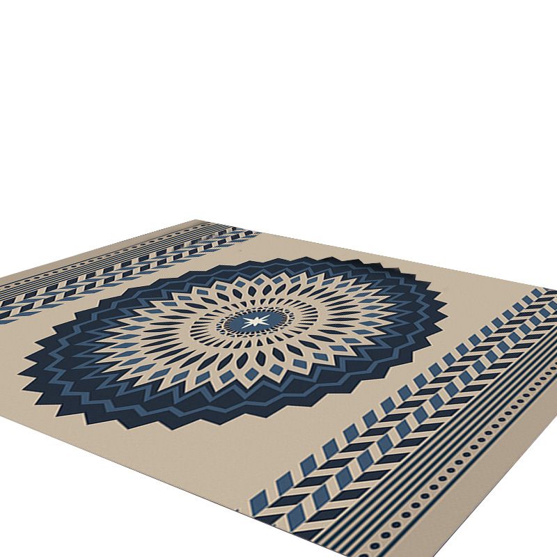 Multicolor Boho-Chic Area Carpet Polyester Tribal Pattern Washable Area Rug Carpet for Living Room