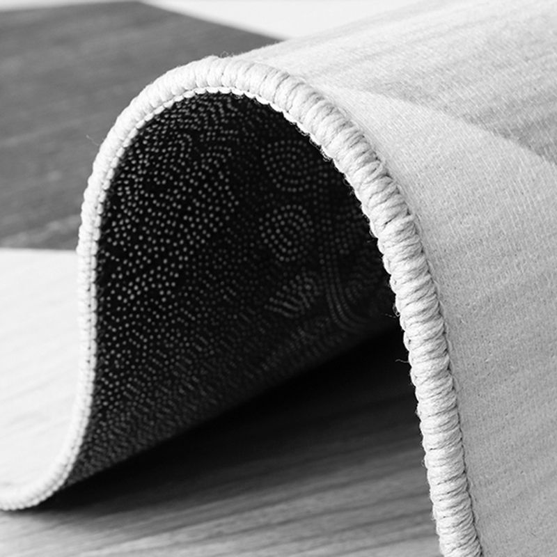 Grey Modern Carpet Geometric Print Polyester Area Carpet Anti-Slip Easy Care Rug for Home Decor