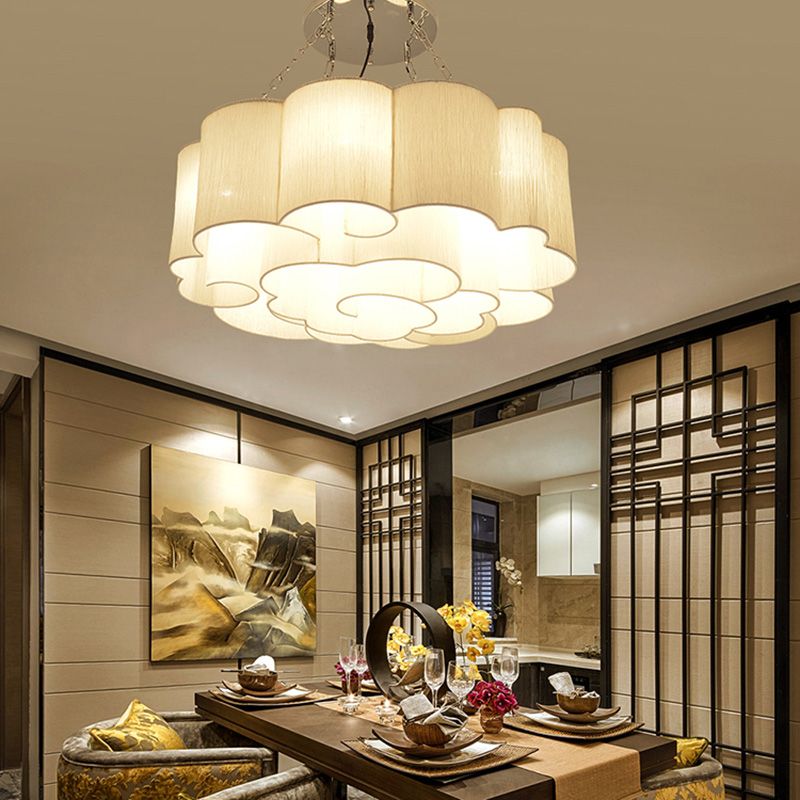 Cloud Fabric Ceiling Flush Mount Light Traditional Living Room Ceiling Light Fixture