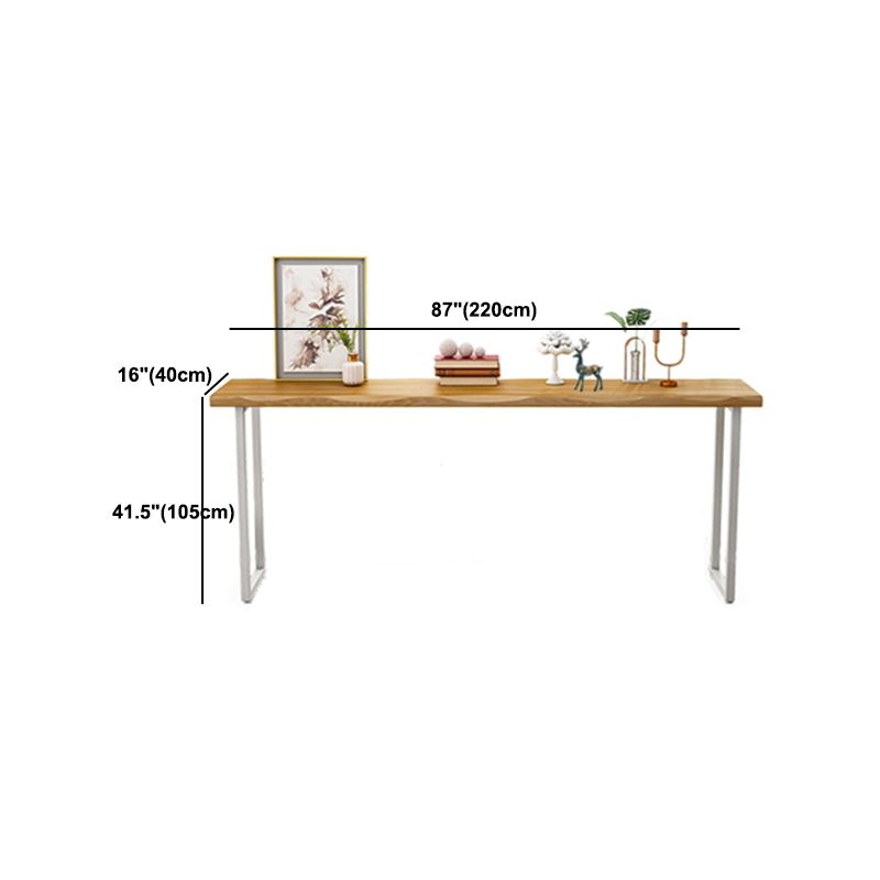 Modern Rectangle Solid Wood Bar Table Set 1/4 Pieces Counter Table with Backless Stools