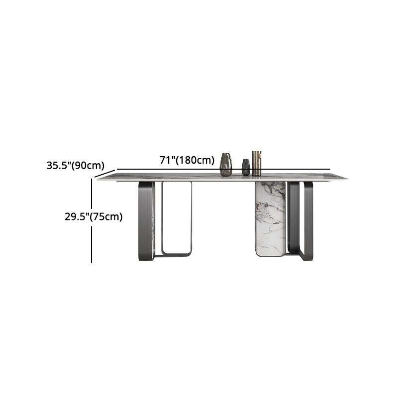 Designer Style Sintered Stone Top Dining Set Rectangle 1/3/4/5/6/9 Pieces Dining Table Set