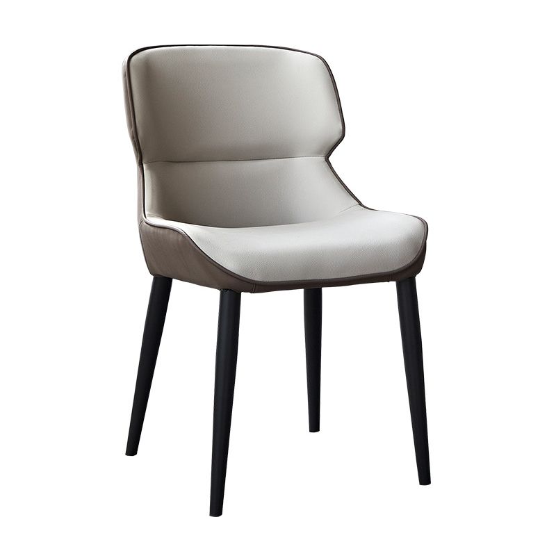 Contemporary Metal Dining Room Chairs Wingback Armless Chair for Home Use