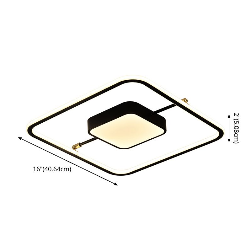 Nordic Square Aluminum Flush Mount Light Bedroom LED Ceiling Flush Mount Light Fixture