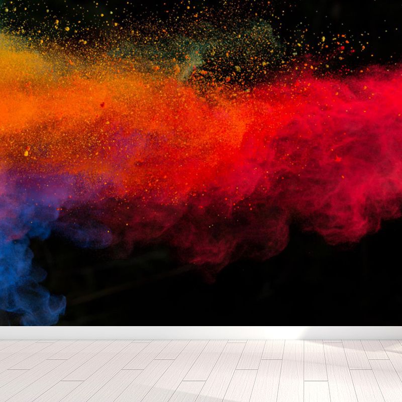 Huge Burst Wallpaper Mural Boys Room Abstract Wall Covering in Multi-Color, Washable