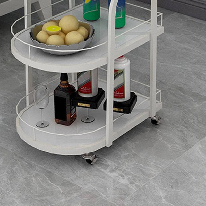Open Storage Modern Prep Table Home Dining Rolling Prep Table