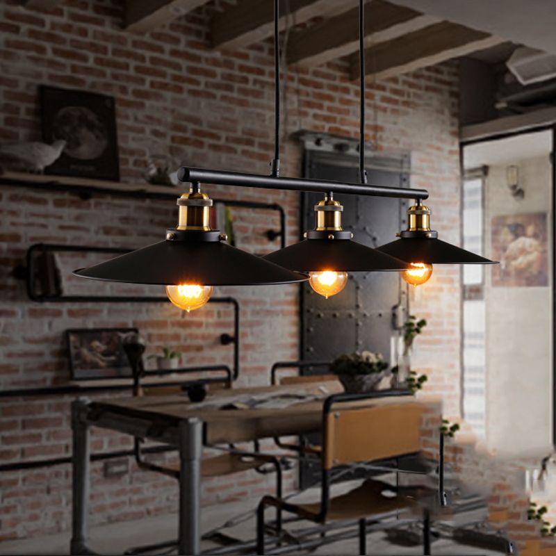 Industrial Style Cone Shape Island Light Metal Chandelier Lamp for Dining Room