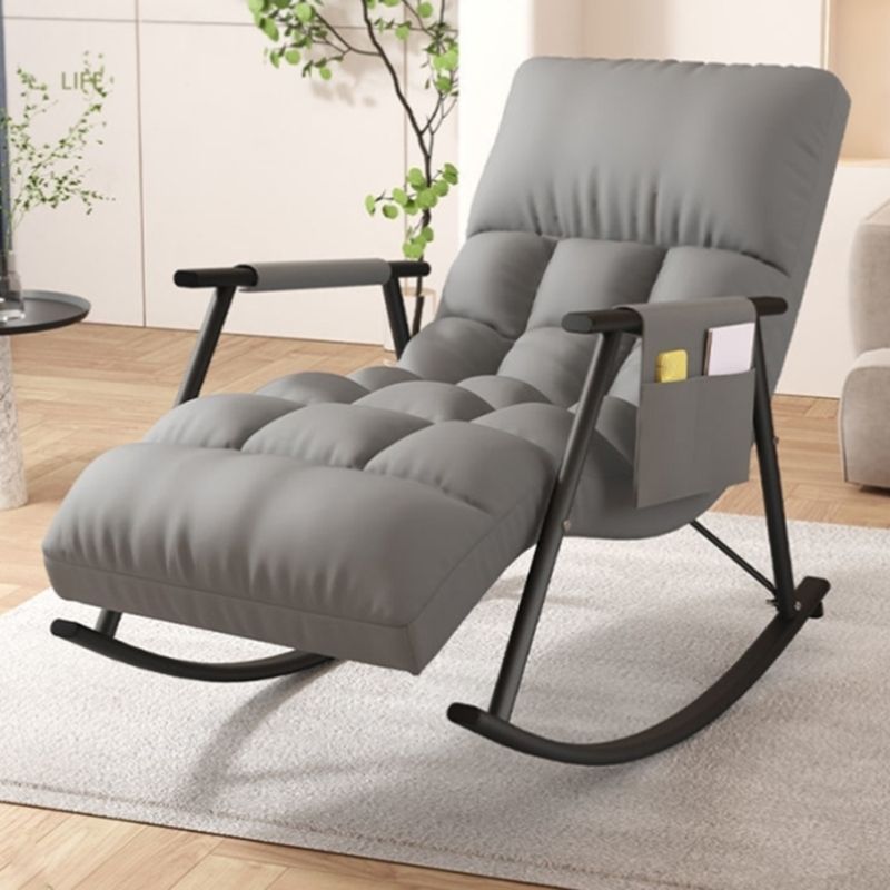 Modern Style Cushions Rocker Chair Spindle Rocker Chair with Metal Frame