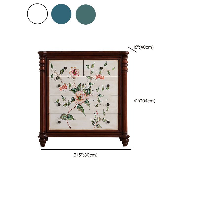 Traditional Storage Chest Dresser Solid Wood Dresser , 15.6 Inch W