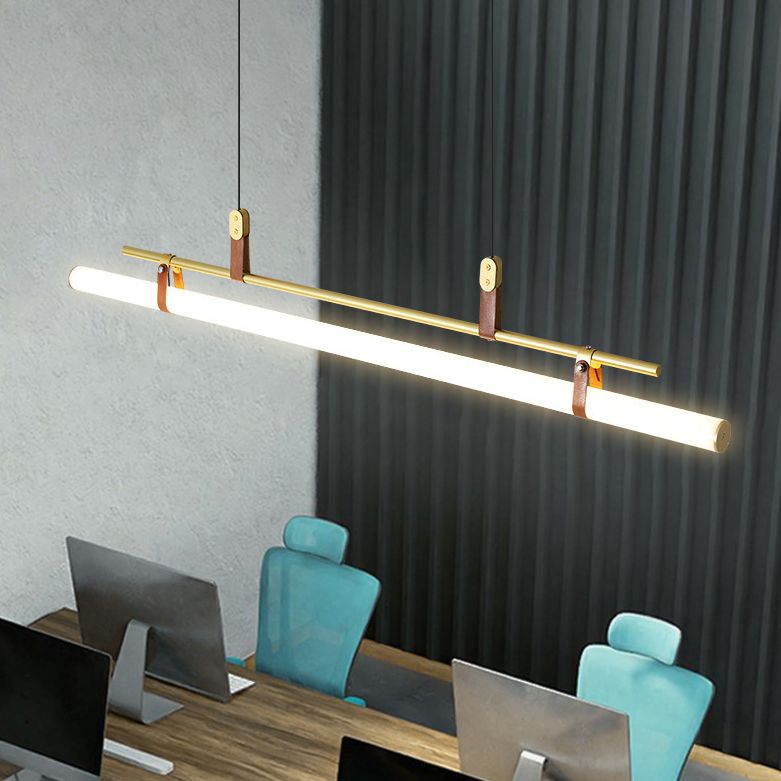 Pole Shaped Acrylic Island Pendant Light Simple LED Hanging Lamp for Dining Room