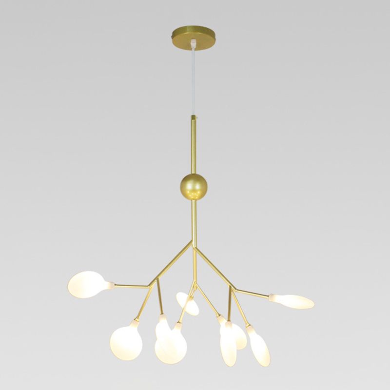 Metal Unique Shape Chandelier Light Modern Style Multi Light Hanging Lamp for Bedroom