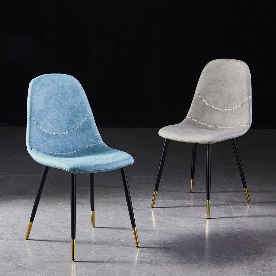 Sillas de comedor sin brazos con respaldo sólido de diseño escandinavo, sillas laterales de comedor de cuero