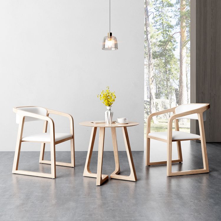 Silla escandinava de madera para comedor, cocina, sillón con respaldo abierto