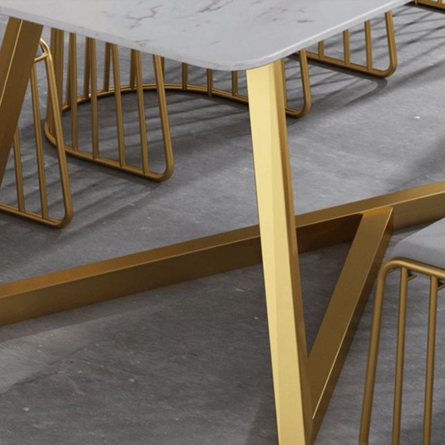 Modern 1/7 Pieces Dining Set Rectangle Stone Dining Table for Living Room