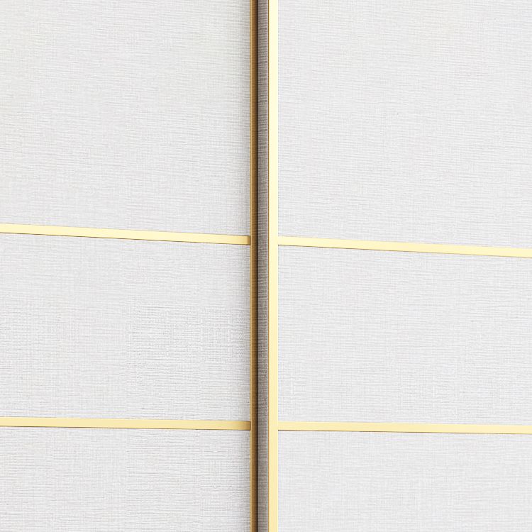 White Modern Style Wardrobe Cabinet Engineered Wood Wardrobe with Clothing Rod