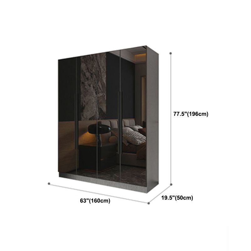 Modern Style Wardrobe Grey Colour Glass Wardrobe Closet for Bedroom