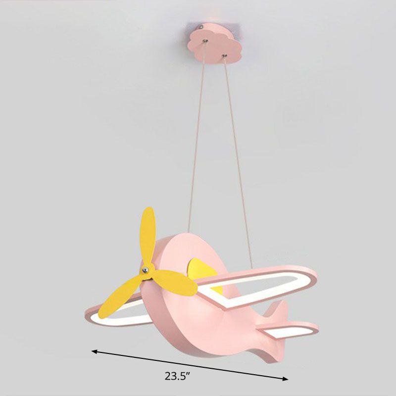 Lustre en forme d'avion Light Light Light Kids Style Acrylique chambre LED Light